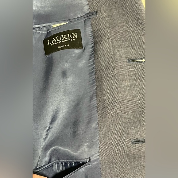 Ralph Lauren Men's Blue Blazer Macy’s Men’s Store Size 44 R Slim Fit Preloved - Picture 12 of 16